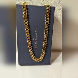 Necklace Stainless Steel Curb Chain 14k Gold infused 22" unisex